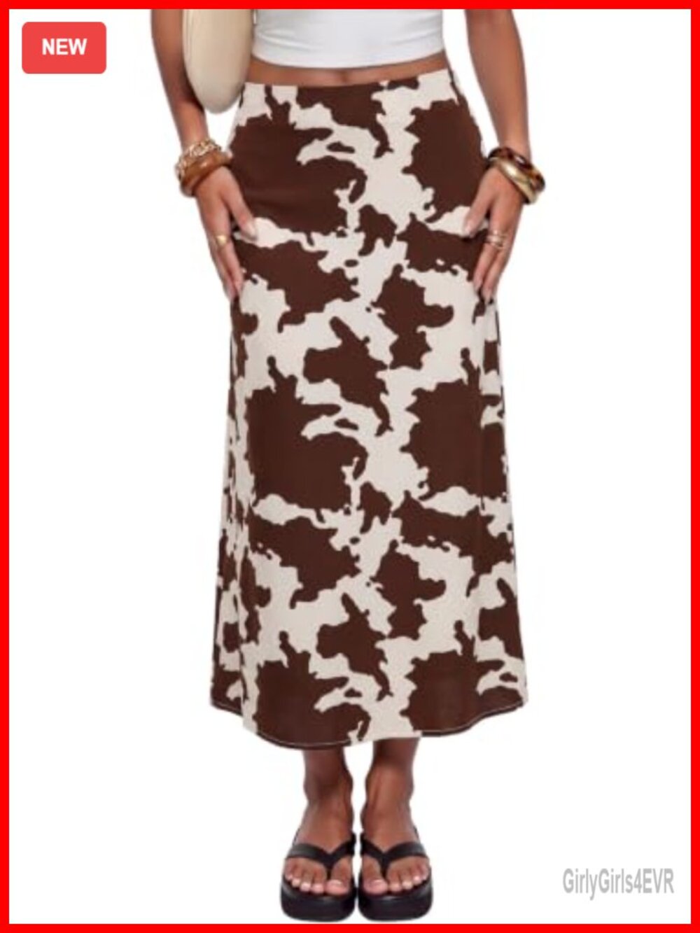High Waisted Silk Midi Skirt A-Line Elastic Waist Cocktail
